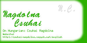 magdolna csuhai business card